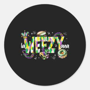 Adesivo Redondo La Weezy Ana Mardi Gras Louisiana Homens de terça-