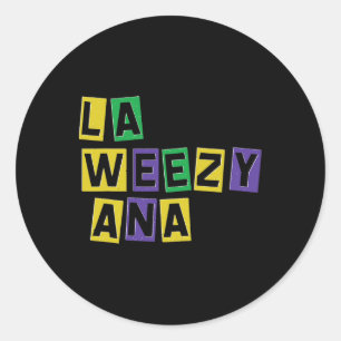 Adesivo Redondo La Weezy Ana Mardi Gras Louisiana La Weezy Ana Car