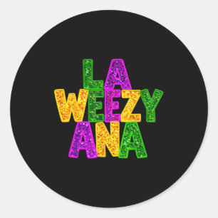 Adesivo Redondo La Weezy Ana Mardi Gras Louisiana Nova Orleans Car