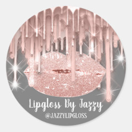 Adesivo Redondo Lábio-Maquiagem Artista Dica Cinza