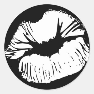 Adesivo Redondo Lábios brancos