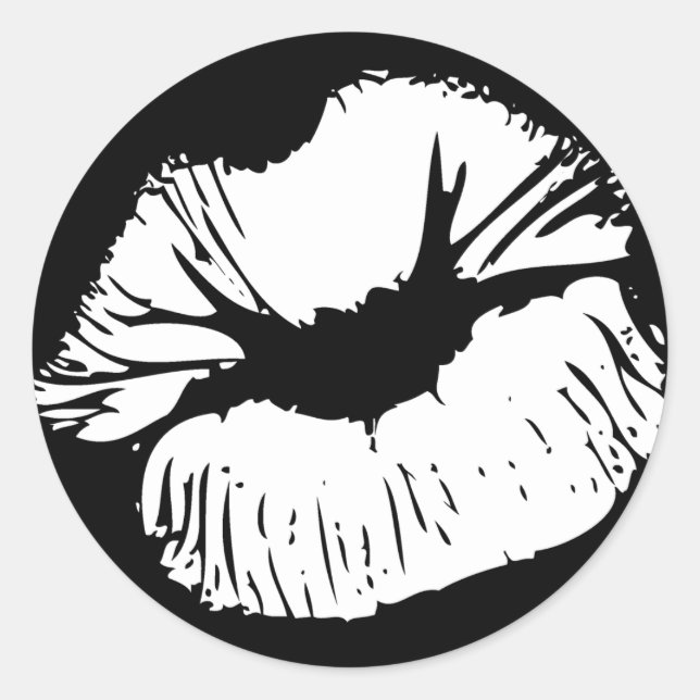 Adesivo Redondo Lábios brancos (Frente)