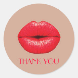 Adesivo Redondo Lábios de café beijam pop beije