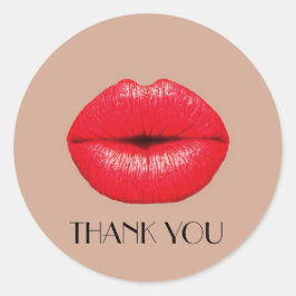 Adesivo Redondo Lábios de café beijam pop beije