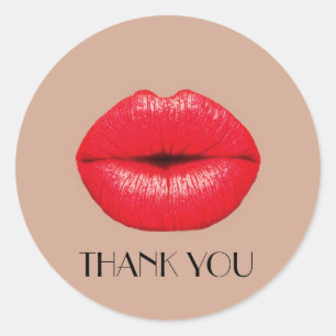 Adesivo Redondo Lábios de café beijam pop beije
