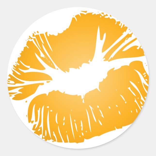 Adesivo Redondo Lábios de laranja (Frente)