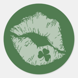 Adesivo Redondo Lábios de Shamrock - Beije-me Eu sou Stickers Irl