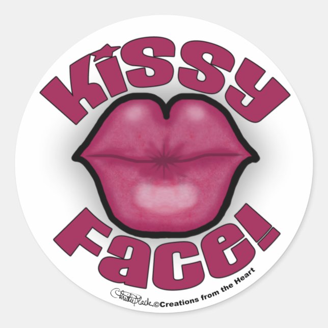 Adesivo Redondo Lábios Kissy Face (Frente)