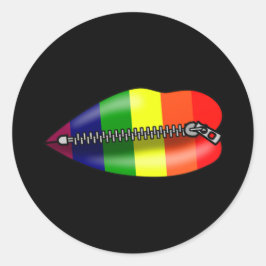 Adesivo Redondo Lábios LBGTQ Fechados em Silêncio