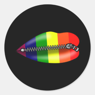 Adesivo Redondo Lábios LBGTQ Fechados em Silêncio