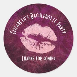 Adesivo Redondo Lábios Sexo Rosa, Glaudicantes, Festa Glamorosa Ob