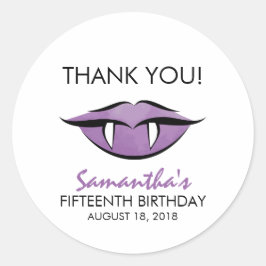 Adesivo Redondo Lábios Vampiros Gótico Obrigado Apostador de Anive