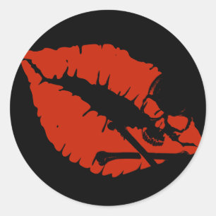 Adesivo Redondo lábios venenosos