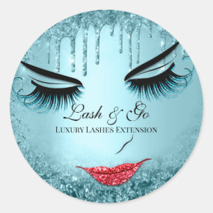 Adesivo Redondo Lábios Vermelhos de Extensão de Lash do Artista