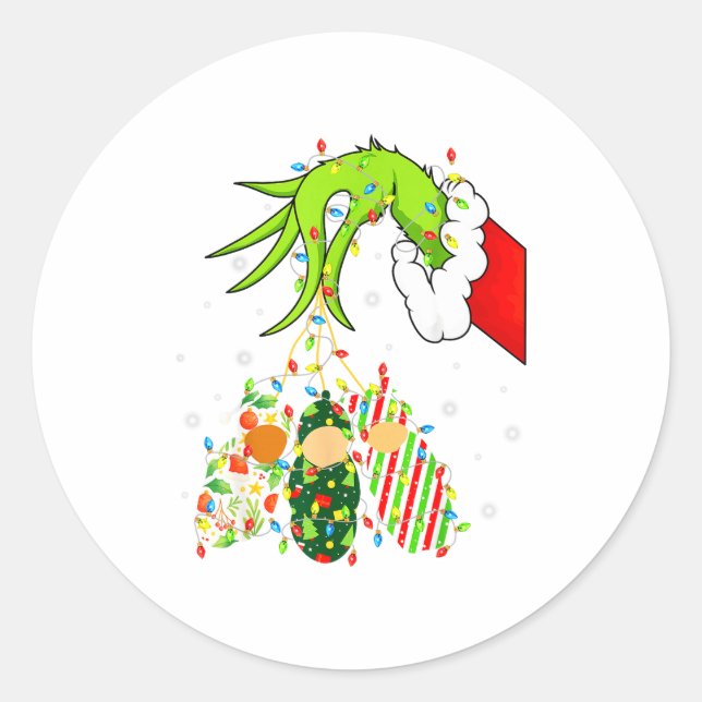 Adesivo Redondo Labor And Delivery Nurse Merry Christmas Xmas Ligh (Frente)