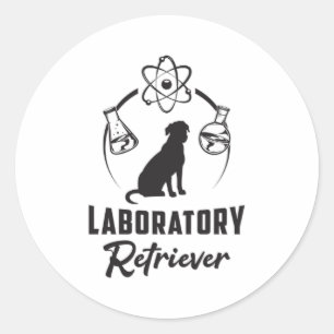 Adesivo Redondo Laboratório Labrador Cachorro do Retriever Dog En