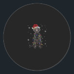 Adesivo Redondo laboratório negro labrador dog christmas light pap<br><div class="desc">laboratório negro labrador cão natal luzes de natal papais noeis xmas doce engraçado .png</div>