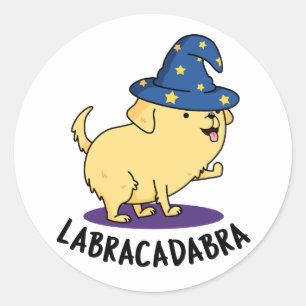 Adesivo Redondo Labra-cadabra Funny Labrador Dog Pun