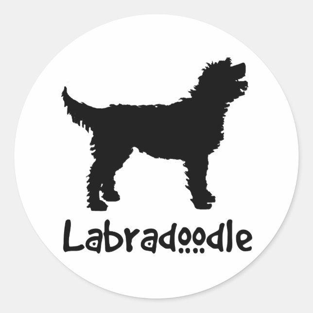 Adesivo Redondo Labradoodle com texto Legal (Frente)