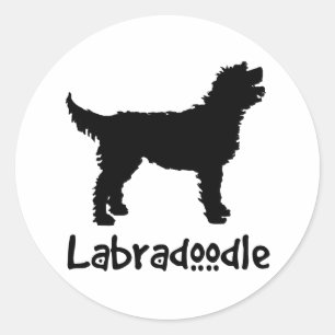 Adesivo Redondo Labradoodle com texto Legal