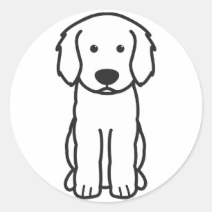Adesivo Redondo Labradoodle Dog Cartoon