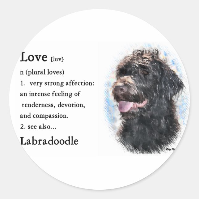 Adesivo Redondo Labradoodle Gifts (Frente)