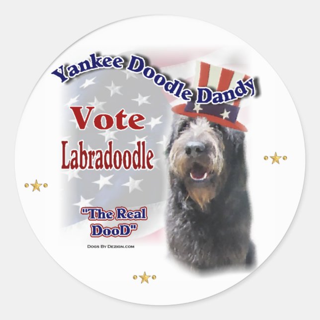 Adesivo Redondo Labradoodle Gifts (Frente)