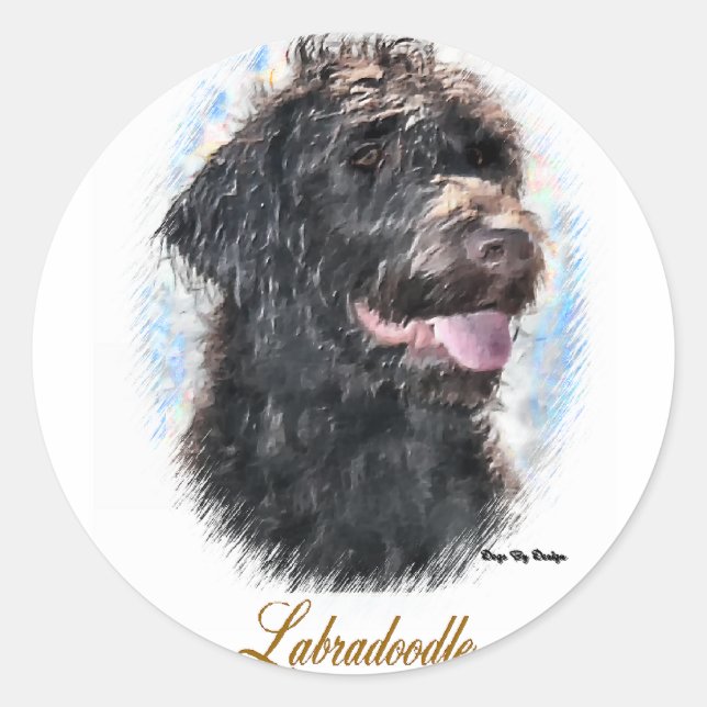 Adesivo Redondo Labradoodle Gifts (Frente)