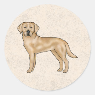 Adesivo Redondo Labrador Amarelo - Cute Lab Beige