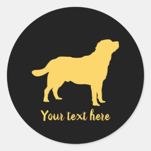 Adesivo Redondo Labrador Amarelo Lab Silhouter e Texto
