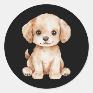 Adesivo Redondo Labrador Cachorro Pai Mãe Cachorro Retriever