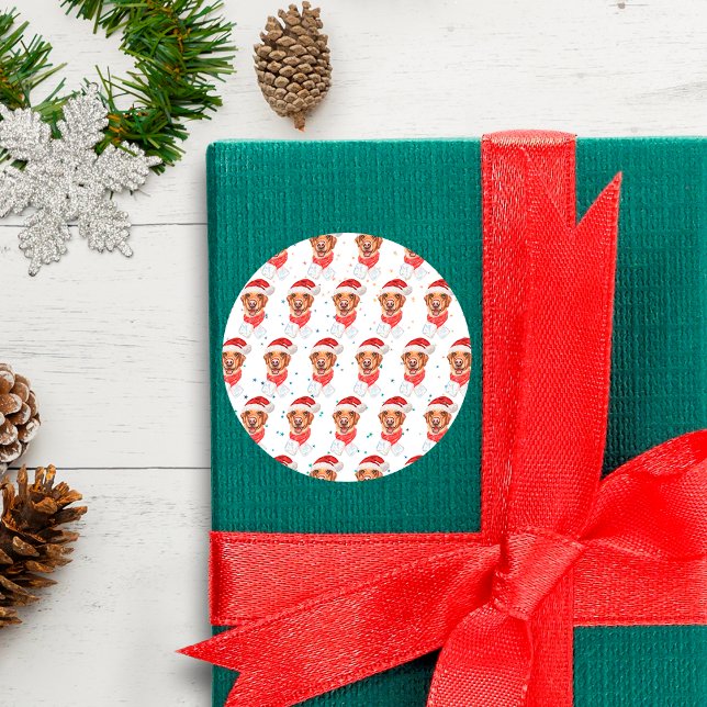 Adesivo Redondo Labrador Dog Breed Christmas (Criador carregado)