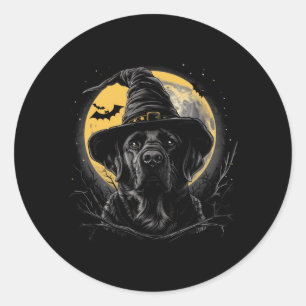 Adesivo Redondo Labrador Halloween Engraçado Cachorro Preto Lab Mo