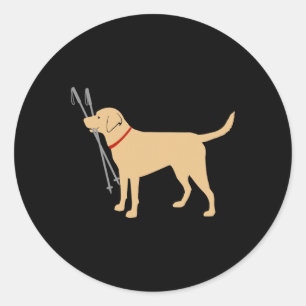 Adesivo Redondo Labrador Retriever Busca Bastões de Esqui Lab Amar