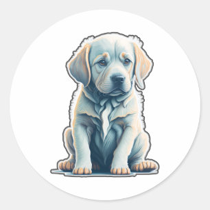 Adesivo Redondo Labrador Retriever Calm Puppy