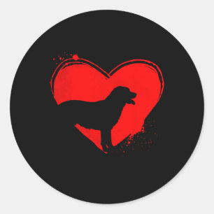 Adesivo Redondo Labrador Retriever Dog Heart Shape Namorados L