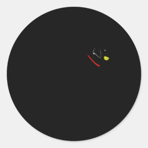 Adesivo Redondo Labrador Retriever Fetch Black Lab Play Ball