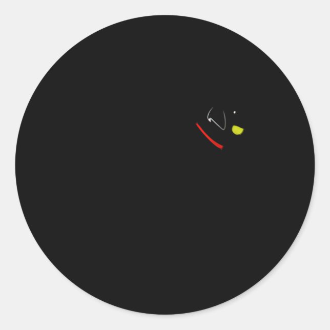 Adesivo Redondo Labrador Retriever Fetch Black Lab Play Ball (Frente)