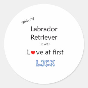 Adesivo Redondo Labrador Retriever Lick Design