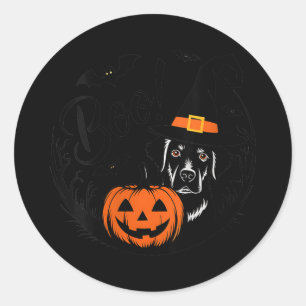 Adesivo Redondo Labrador Retriever Preto Assustador de Halloween F