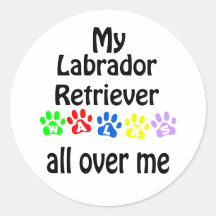 Adesivo Redondo Labrador Retriever Walks Design