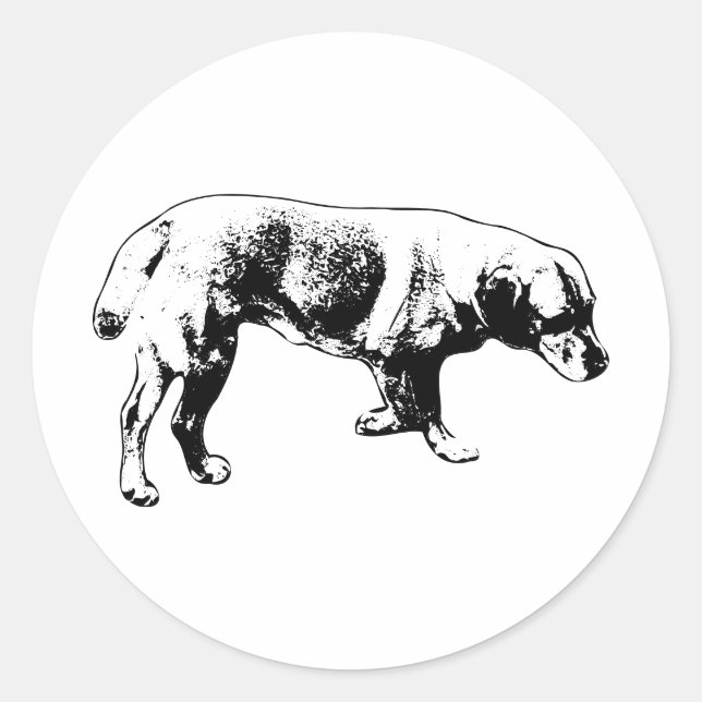 Adesivo Redondo Labrador Silhouette Sticker (Frente)