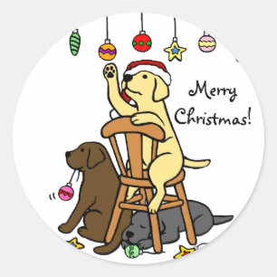 Adesivo Redondo Labradors e desenhos animados dos enfeites de
