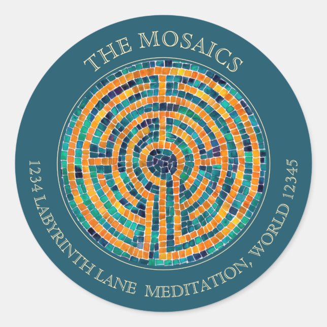 Adesivo Redondo LABYRINTH II Grandes selos de envelopes verdes (Frente)