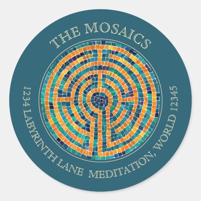 Adesivo Redondo LABYRINTH II Pequenos Selos De Envelope Verde (Frente)