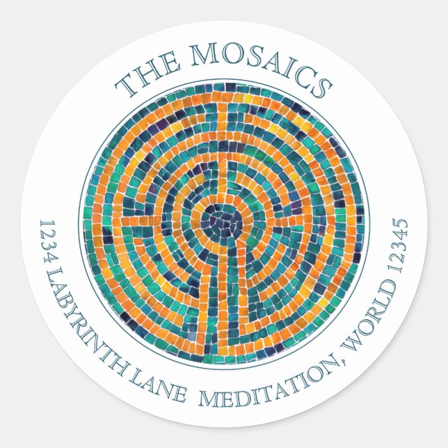 Adesivo Redondo LABYRINTH II Selos De Envelope De Endereço Grande  (Frente)
