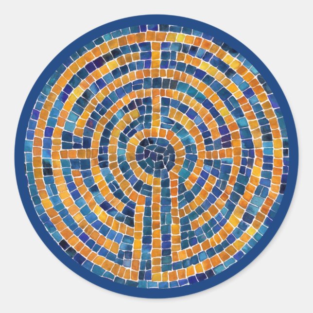 Adesivo Redondo LABYRINTH IV Grandes Autocolantes redondos - Azul (Frente)