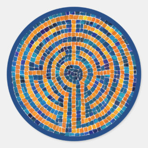 Adesivo Redondo LABYRINTH IV Grandes Autocolantes redondos - Azul
