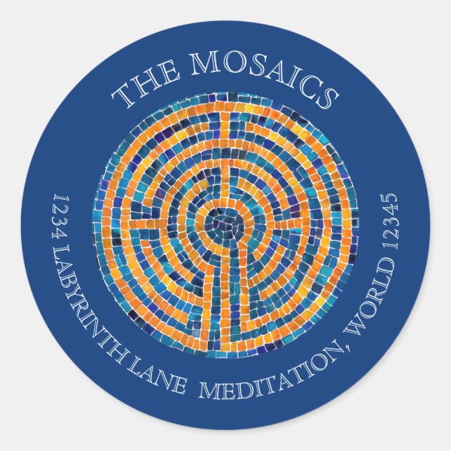 Adesivo Redondo LABYRINTH IV Selagens de envelopes de pequeno ende (Frente)