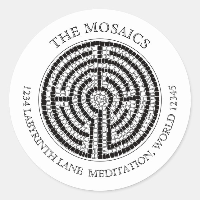 Adesivo Redondo LABYRINTH VII Selos de envelopes de pequeno endere (Frente)